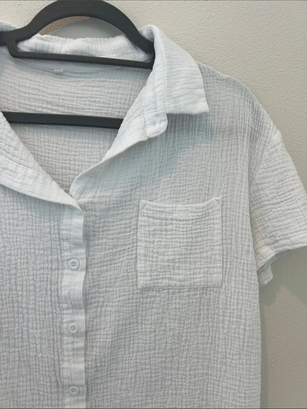 Women’s Casual 2-Piece Cotton Linen Set Button Down Oversized Shirt & Shorts
